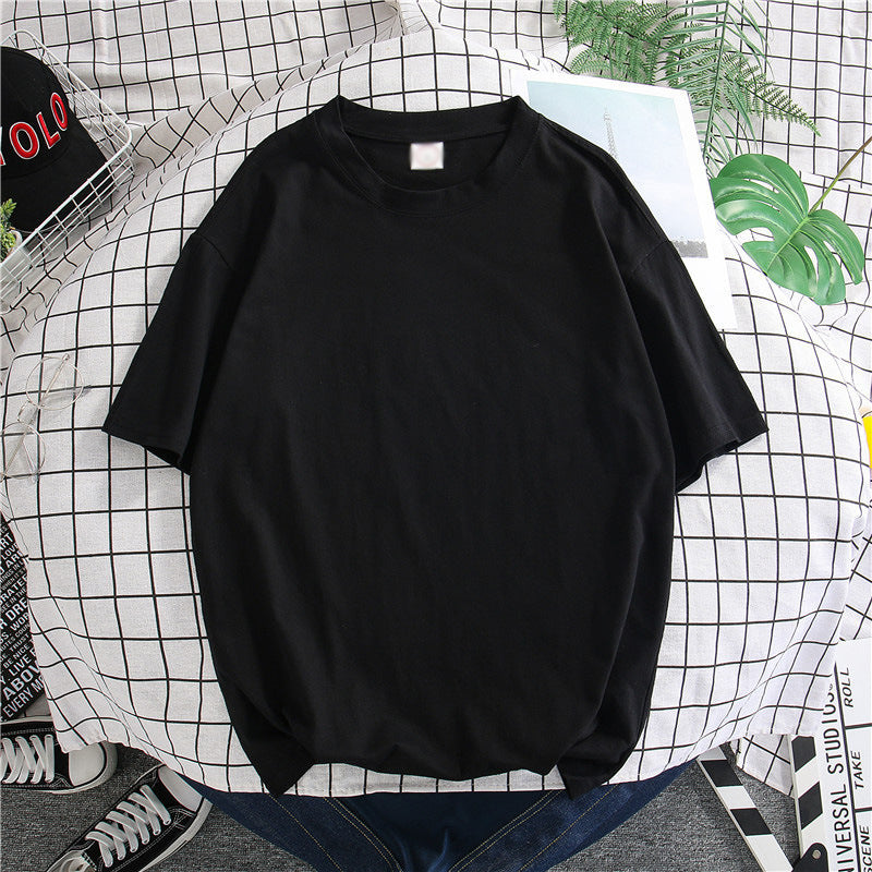 Hong Kong Style Men’s Solid T-Shirt – Loose Mid-Sleeve | S–5XL