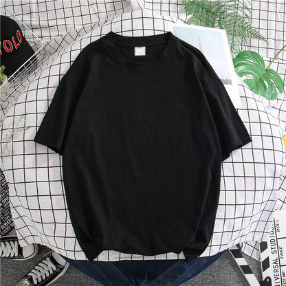 Hong Kong Style Men’s Solid T-Shirt – Loose Mid-Sleeve | S–5XL