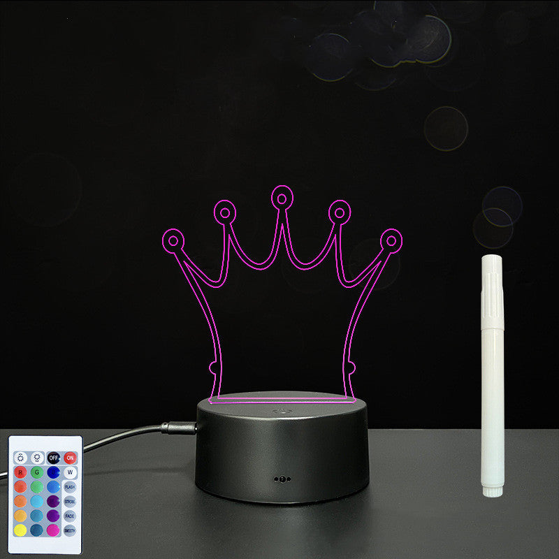 Tableau de messages manuscrits en acrylique 3D avec lumière LED