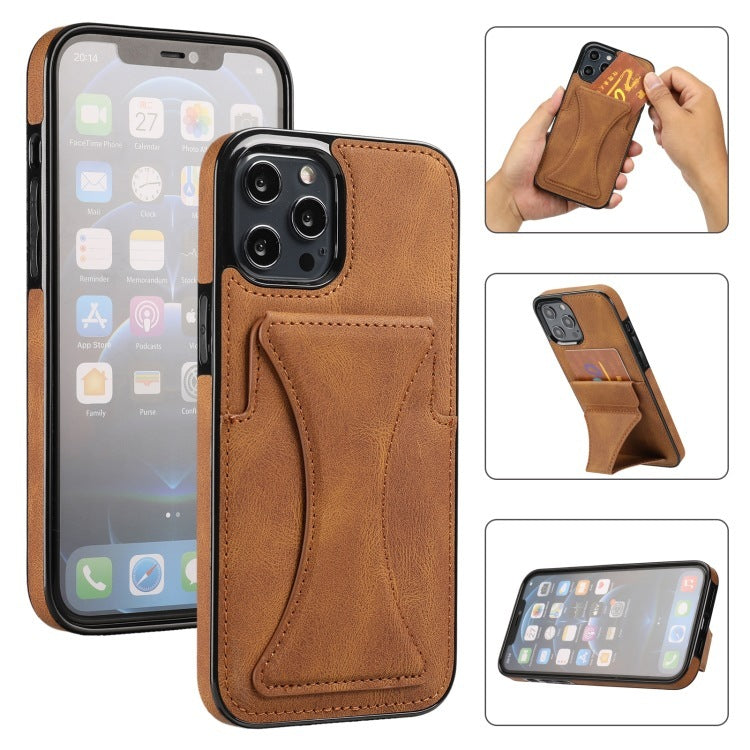 Leather Wallet Phone Case with Card Holder & Kickstand