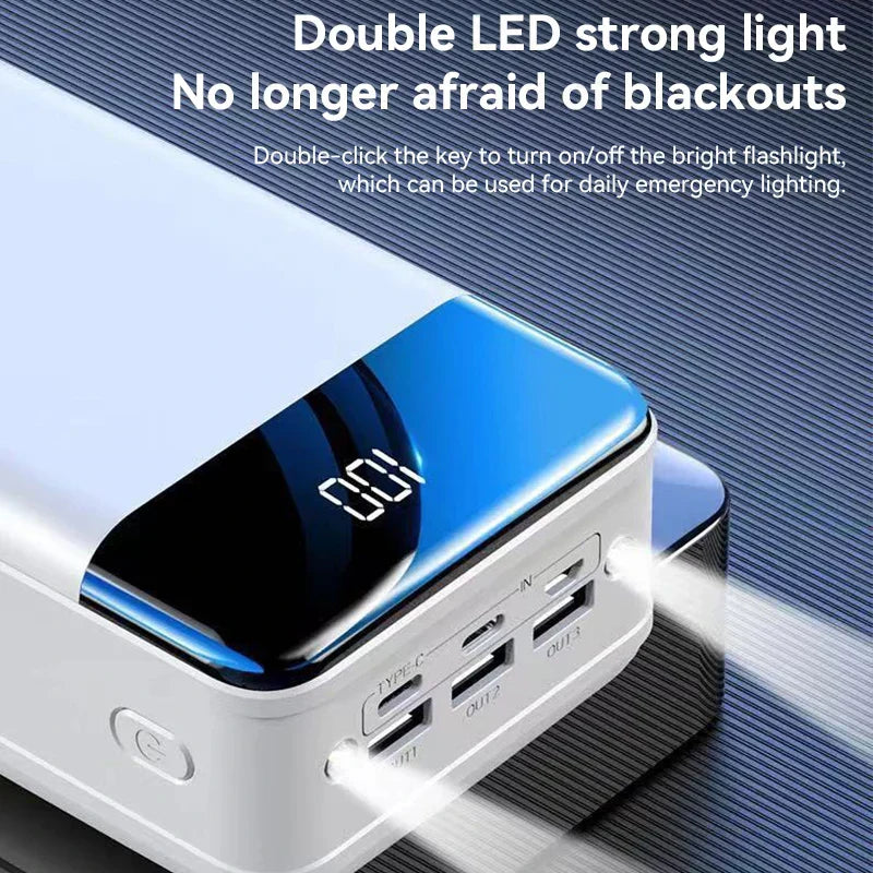 50000mAh Portable Power Bank High Capacity Fast Charging Multi-Device