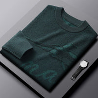 Men's Jacquard Loose Plus Size Wool Sweater