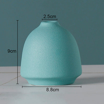 Simple Solid Color Ceramic Vases European Flower Arrangement Plant Pots