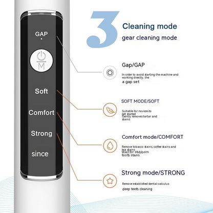 Limpiador dental ultrasónico con seguimiento visual de frecuencia para el hogar