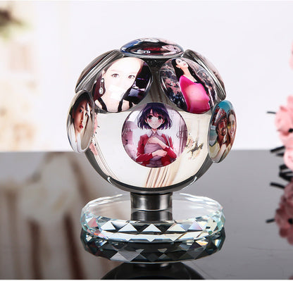 Cadre photo rotatif en cristal
