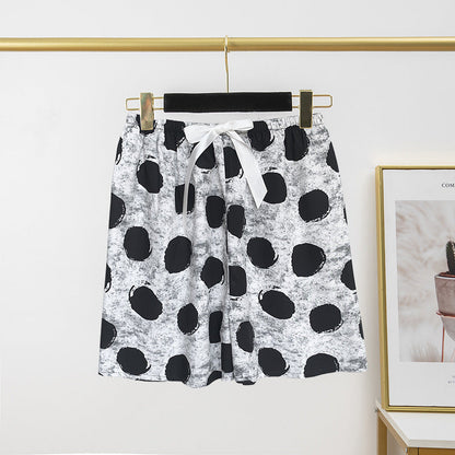 Pantalon de pyjama en soie de coton pour femme, short d'été fin et décontracté