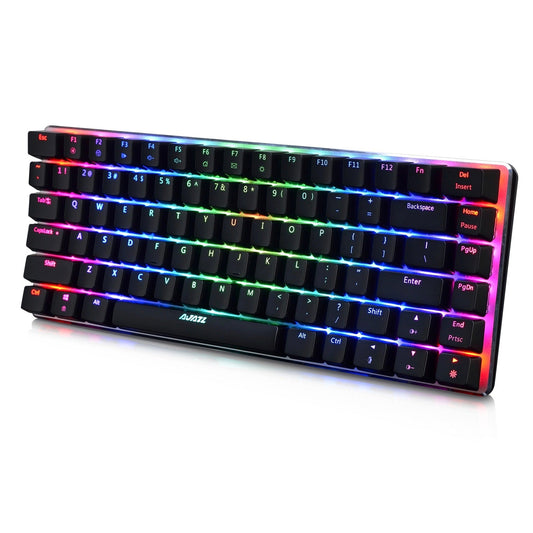 Clavier de jeu mécanique noir AK33 RVB, clavier d'ordinateur de bureau et portable, sans blocage, parfait pour les jeux.