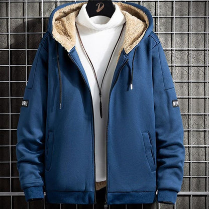 Hooded cardigan top plus size warm jacket