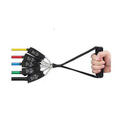 Juego de 11 piezas de cuerda elástica multifuncional TPE para fitness, cuerda de látex elástica, anillo de resistencia