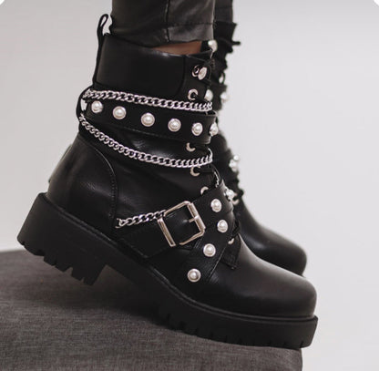 Botas de motocicleta todoterreno estilo británico para mujer