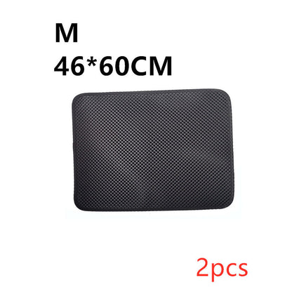 Tapis de litière double couche pour chats, tapis de litière pour animaux de compagnie, tapis de litière pour chats, accessoire de propreté pour maisons de chats