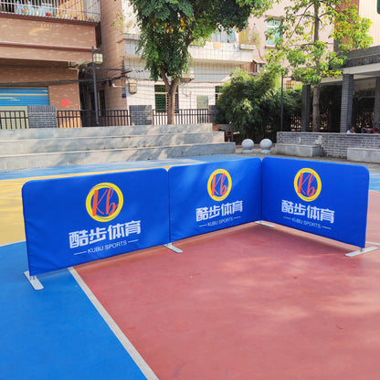 Clôture d'enceinte à chevalet double pour entraînement rapide de basket-ball en exposition avec publicité par déflecteur