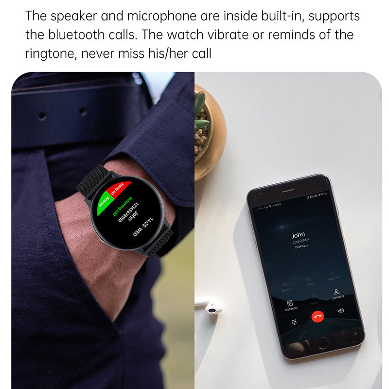 Bracelet intelligent appel Bluetooth fréquence cardiaque surveillance de la pression artérielle montre de sport