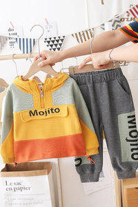 Traje de sudadera de algodón patchwork