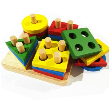Jouets de jeu pour bébé, Puzzle en bois, Jouet éducatif, Formes géométriques, Jouets de jeu, Bâton, Puzzle d'intelligence pour bébé, enfant