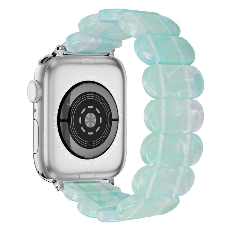 Bracelet en résine pour Apple Watch version ovale - motif écaille de tortue