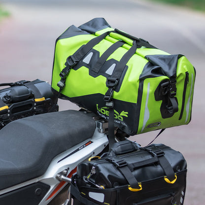 LOBOO Waterproof Motorcycle PVC Tail Bag  Magnetic Closure & Reflective Strips