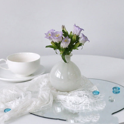 Morandi Glass Vase – White & Blue Decorative Flower Vase for Living Room, Dining & Home Decor