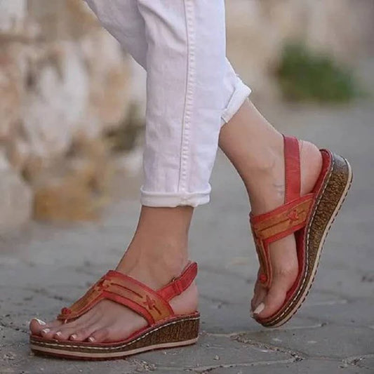 Sandales compensées à scratch pour femme grande taille