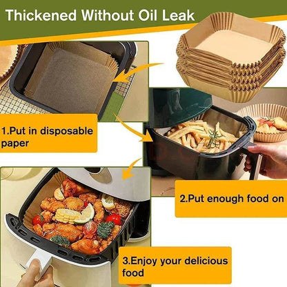 Accessoires en papier pour friteuse à air chaud, papier de cuisson jetable antiadhésif pour friteuse à air chaud, papier parchemin pour four à convection