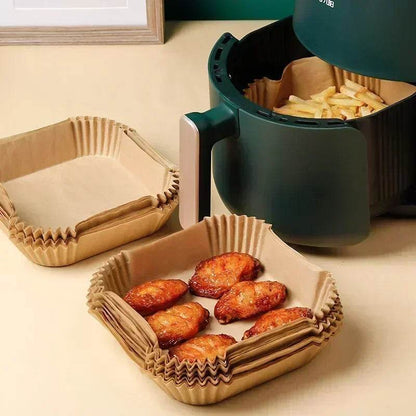 Accessoires en papier pour friteuse à air chaud, papier de cuisson jetable antiadhésif pour friteuse à air chaud, papier parchemin pour four à convection