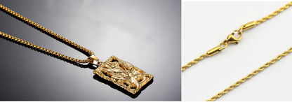 Pendentif en acier au titane ajouré motif Guan Gong