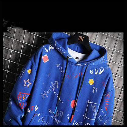Fashion Printed Plus Size Sweater Coat Men's