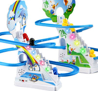 Pista de escalada de pingüinos o patos, juguetes de regalo de cumpleaños para niños con música y luces eléctricas de dibujos animados clásicos