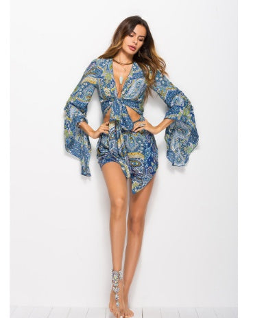 Monos cortos estampados de estilo casual europeo y americano para mujer, novedad de primavera y verano en Amazon y AliExpress