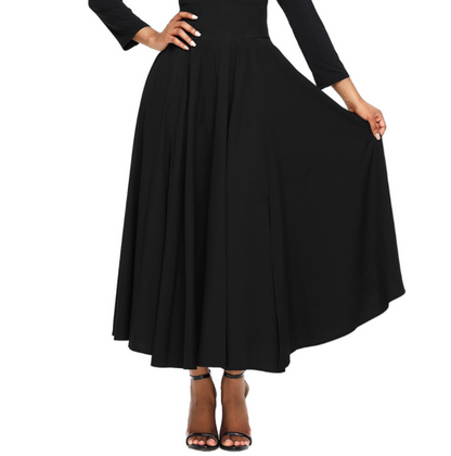 High Waist Pleated Belted Maxi Skirt S-XXL