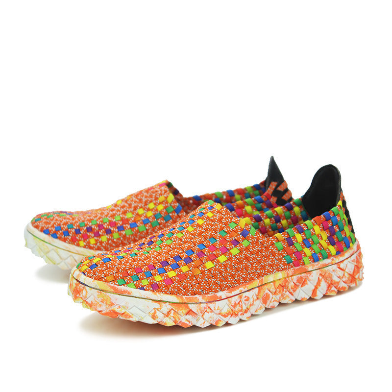 Chaussures tressées Homme Chaussures de sport décontractées Mocassins élastiques