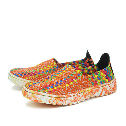 Chaussures tressées Homme Chaussures de sport décontractées Mocassins élastiques