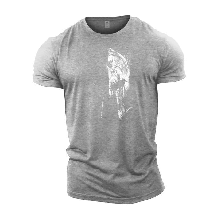 Europe And America Cross Border Helmet Series Men's Fashion Cotton Printed T-shirt
