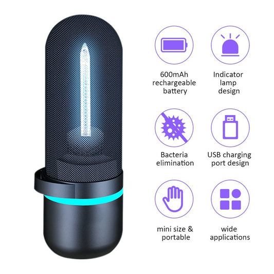 Lámpara germicida UV recargable por USB