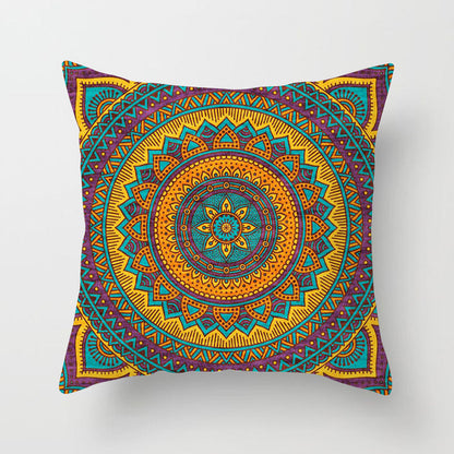 Ethnic style mandala pattern religious ceremony belief polyester pillowcase