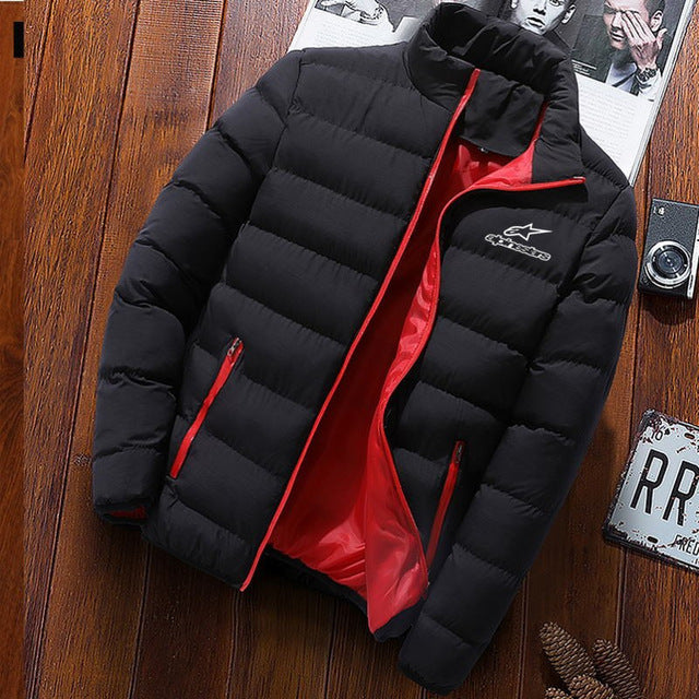 Chaqueta de hombre de invierno con estrellas y cuello levantado