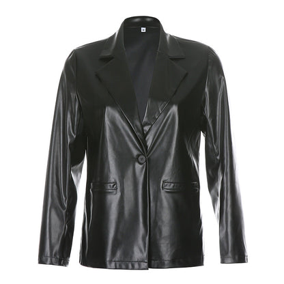 New product women's fashion leather PU suit