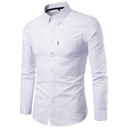 NAVY BLUE  New All Season Plus Size Oxford Shirt Men's long sleeve Shirt