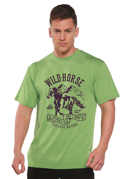 T-Shirt Graphique à Manches Courtes Wild Horse Spun Bamboo® en Viscose de Bambou/Coton Biologique pour Homme