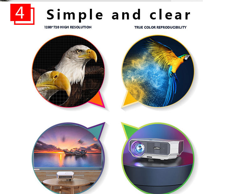 Mini vidéoprojecteur portable 1080P HD pour la maison, connexion vocale WiFi sans fil pour téléphone portable