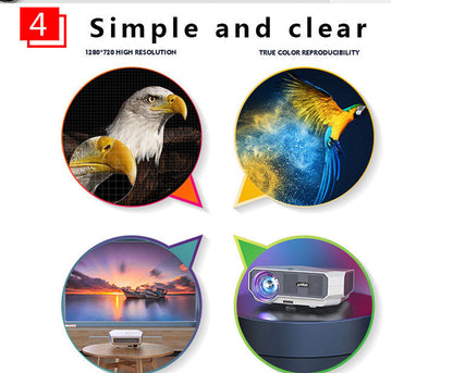 Mini vidéoprojecteur portable 1080P HD pour la maison, connexion vocale WiFi sans fil pour téléphone portable