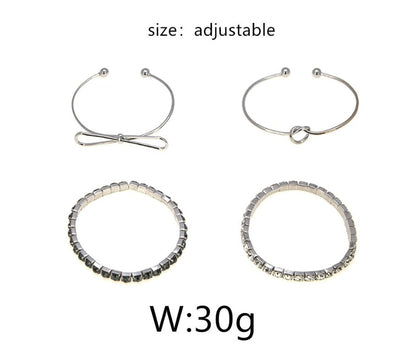 Modyle   Gold Color Crystal Wedding Bracelets Set CZ Stone Heart Bracelets Bangles For Woman