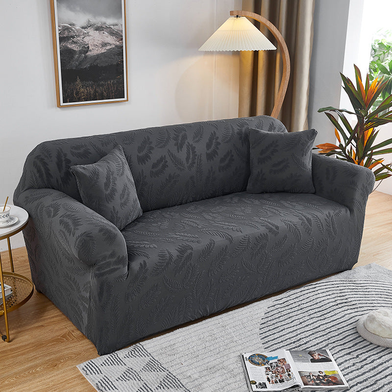 Solid Color Jacquard European Sofa Cover Stretch Fabric Craft