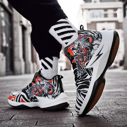 Chaussures montantes pour hommes Chaussures à la mode pour hommes Chaussures de basket-ball Graffiti