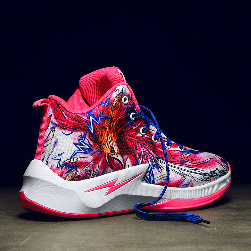 Chaussures montantes pour hommes Chaussures à la mode pour hommes Chaussures de basket-ball Graffiti