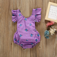 Multicolor Printed Floral One Piece Halter Romper