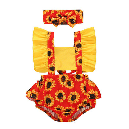 Multicolor Printed Floral One Piece Halter Romper