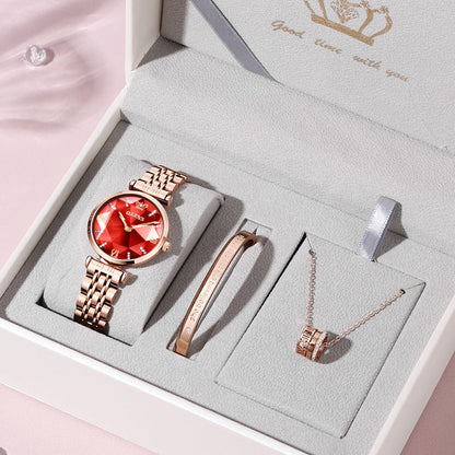 Ladies Waterproof Quartz Watch Set