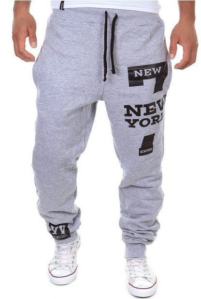 Number 7 Printed Letter Bouquet Foot Pants