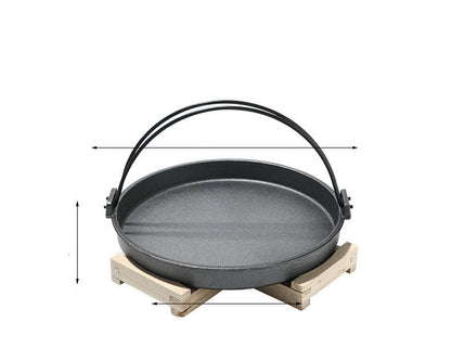 Cast Iron Barbecue Charcoal Oven Japanese Shouxi Hanging Pot Single Dry Pot Solid Alcohol Oven Household Square Stove Small Hot Pot
